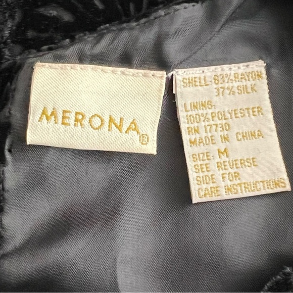 Merona Black Leaves Velour Textured Sleeveless Back Button Tank Top - Picture 5 of 5